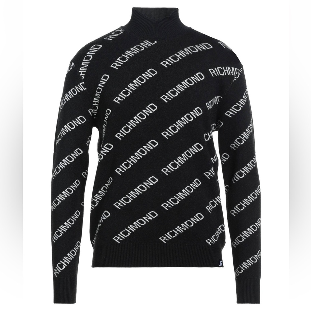 Richmond Monochrome Logo Turtleneck Sweater
